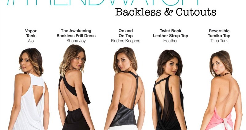 backless tops and dresses