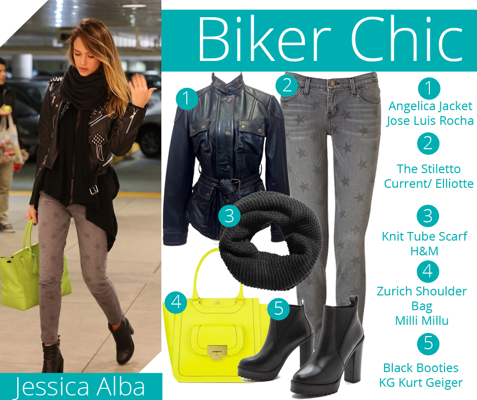 Jessica Alba Biker Chic Style 