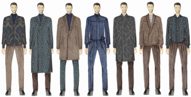 Fall 2014 Menswear lineup Image appear  courtesy of Fashion School Daily